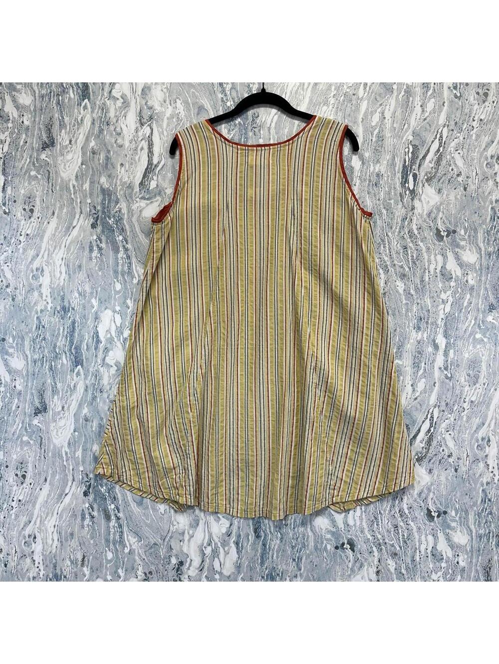 Boho Cottage Striped Sleeveless A-Line Dress (M) - Picture 7 of 7